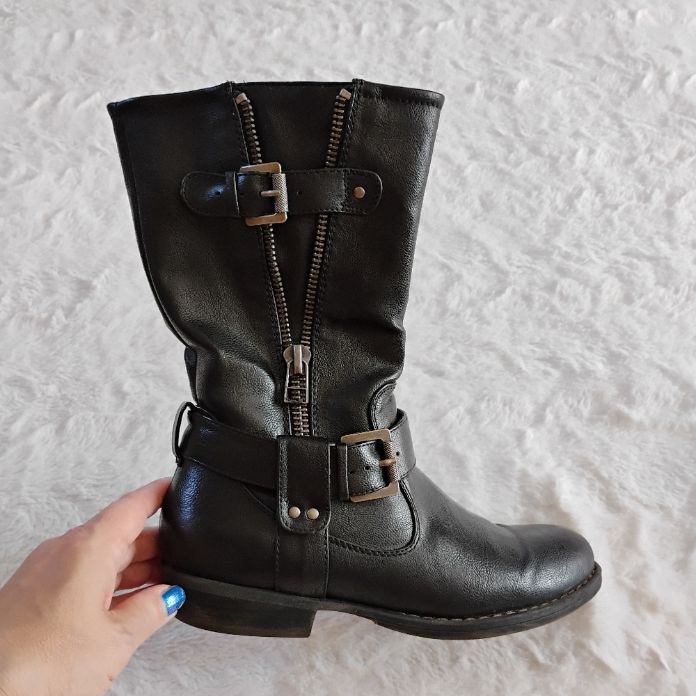 BareTraps Brynda Mid Calf Moto Style Boots - Picture 3 of 11
